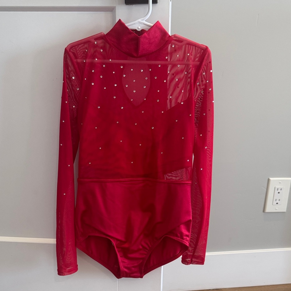 Weissman Red Dance Costume with Rhinestones